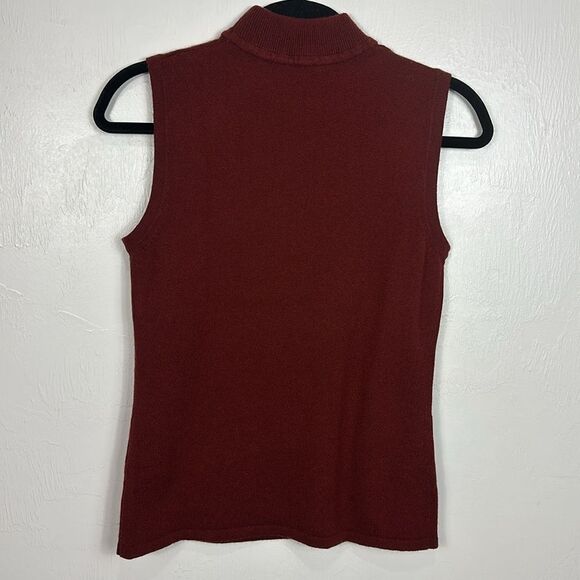 Doncaster Collection Silk Cashmere Blend Mock Neck Sleeveless Sweater Size L - Picture 3 of 7